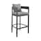 Armen Living Argiope Outdoor Patio Counter Height Bar Stool in Aluminum with Gray Cushions 840254332966 - alternate 1